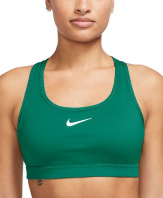 Shop Nike Womens Swoosh Logo Medium Support Padded Sport Bra Light Support Non Padded Sports Bra Padded Medium In Black