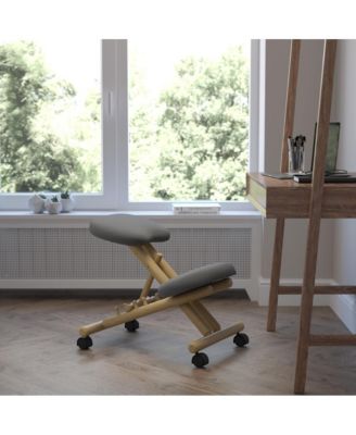 Mobile Wooden Ergonomic Kneeling Office Chair