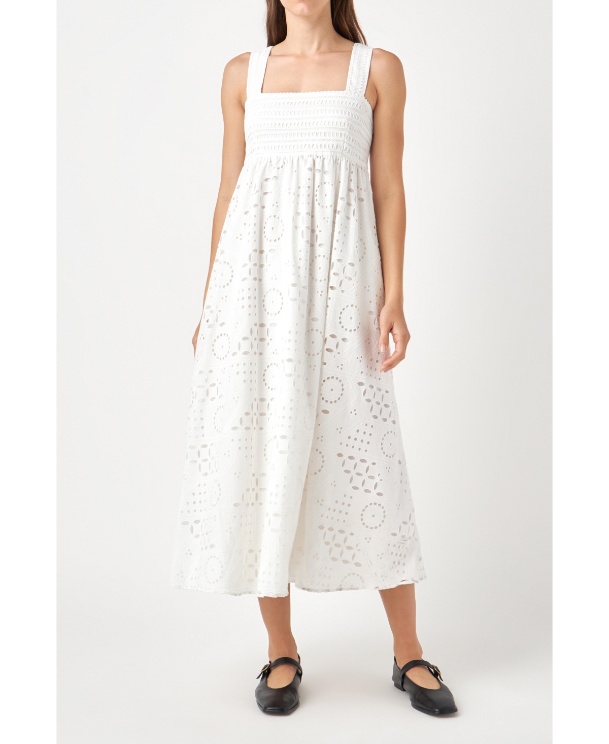 ENGLISH FACTORY WOMEN'S BRODERIE ANGLAISE MAXI DRESS