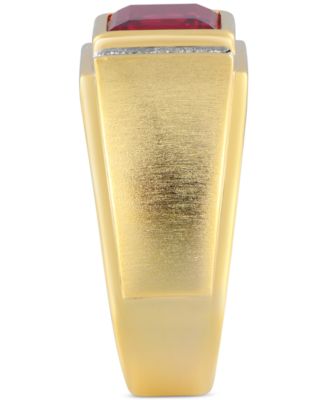 Men's Tiger's Eye and Diamond Accent Ring in Sterling Silver