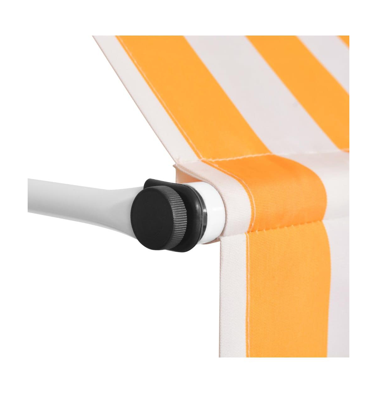 vidaXL Manual Retractable Awningand White Stripes - Orange
