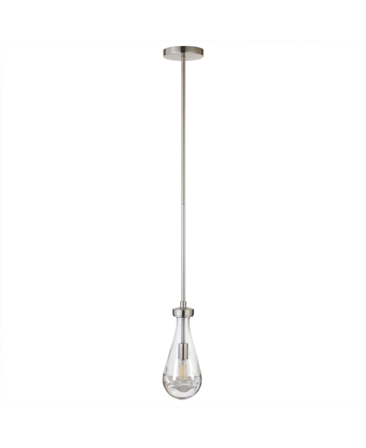 Hudson & Canal Twyla 5" Wide Pendant With Glass Shade In Brushed Nickel