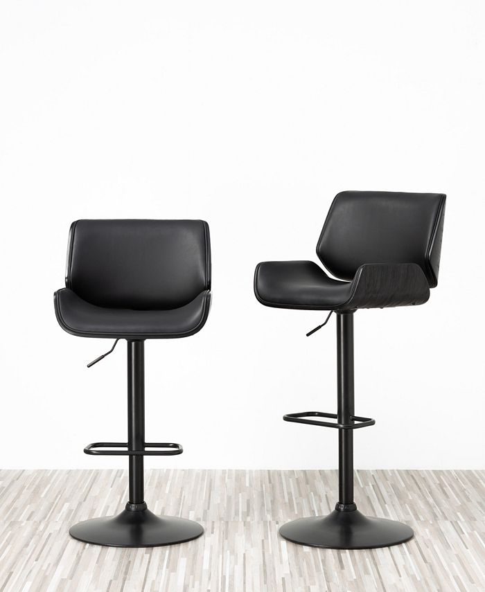 Glitzhome Set of 2 MidCentury Modern Adjustable Height Swivel Bar Stool Macy's