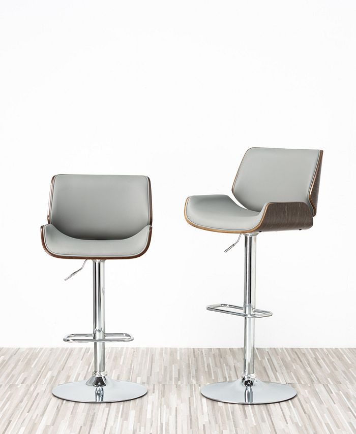 Glitzhome Set of 2 MidCentury Modern Adjustable Height Swivel Bar