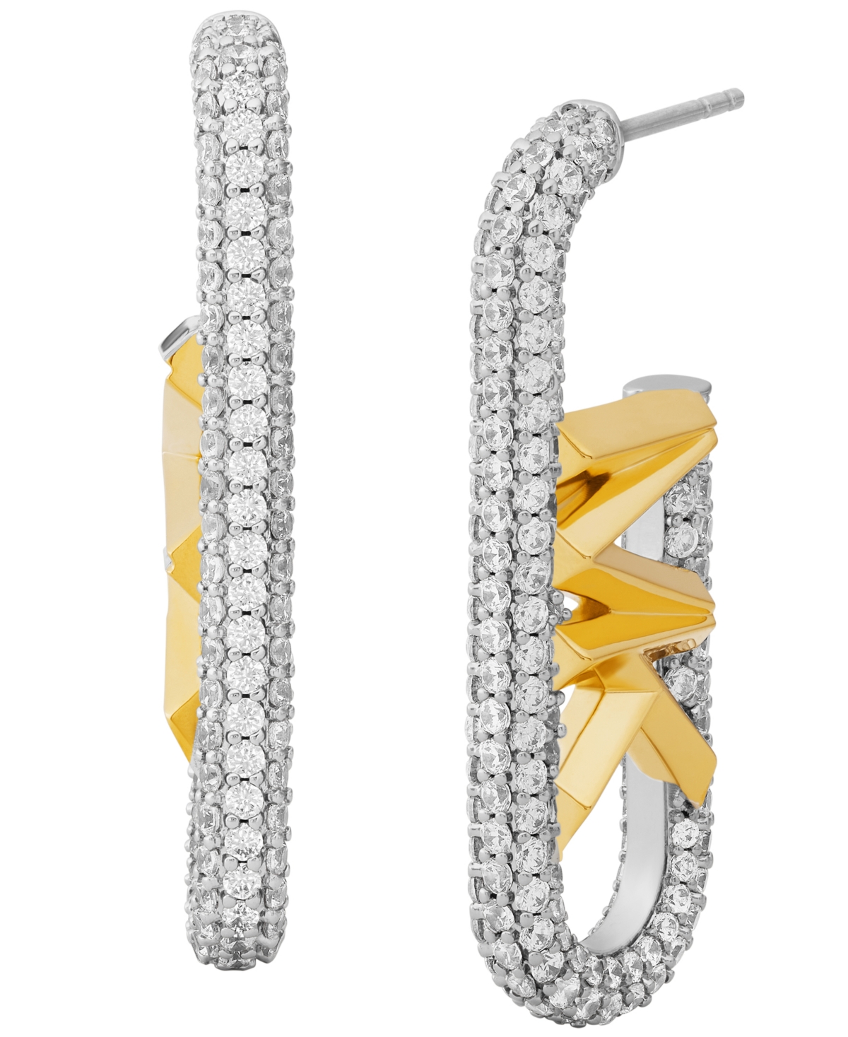 Michael Kors Two-tone Vertical Empire Link Earrings