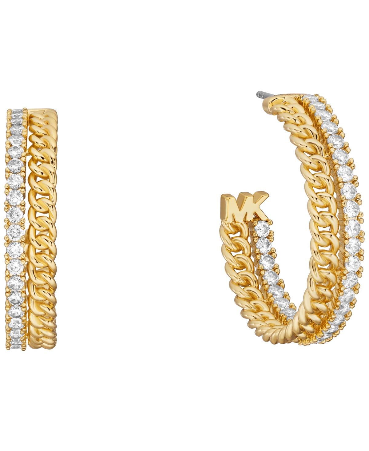 Michael Kors 14k Gold Plated Chain Hoop Earrings