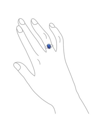 Classic 10CT CZ Royal Blue Halo Statement Oval Solitaire Promise Ring With Split Shank Thin Band Silver Plated