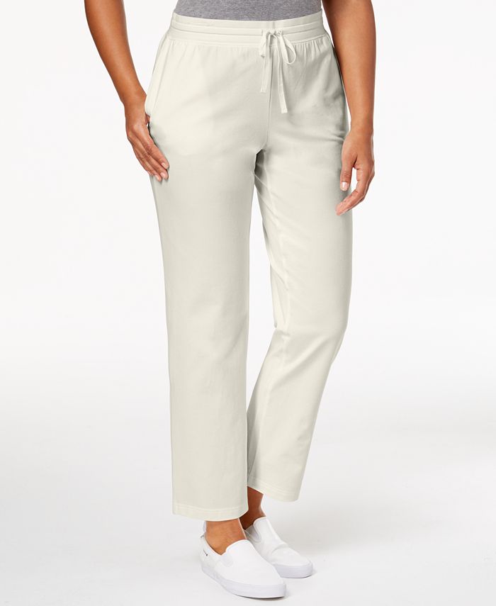 Karen Scott Sport Drawstring Straight-Leg Pants, Created for Macy's - Macy's