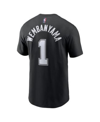 Men's Victor Wembanyama Black San Antonio Spurs 2023 NBA Draft First Round Pick Name and Number T-shirt