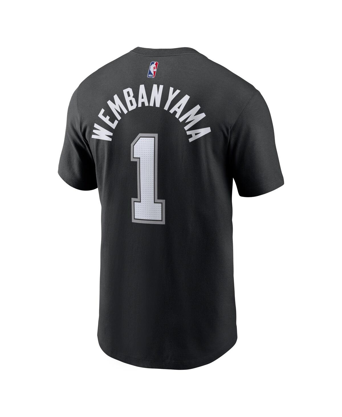 Men's Nike Victor WembanyamaSan Antonio Spurs 2023 Nba Draft First Round Pick Name and Number T-shirt - Black
