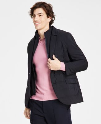 Blazer En Cuir Noir Pour Homme Alfani - Taille L - Style Simple Et Élégant - Occasion Très Bon État