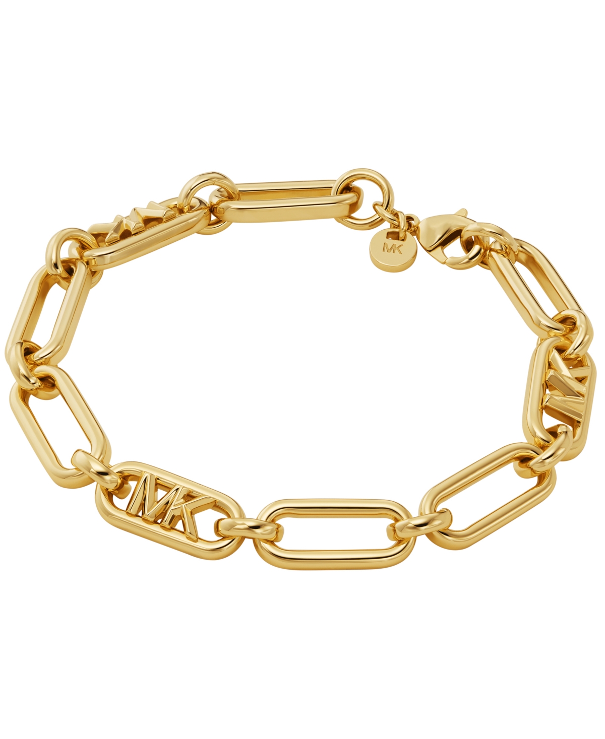 Michael Kors Platinum Plated Empire Link Chain Bracelet In Gold