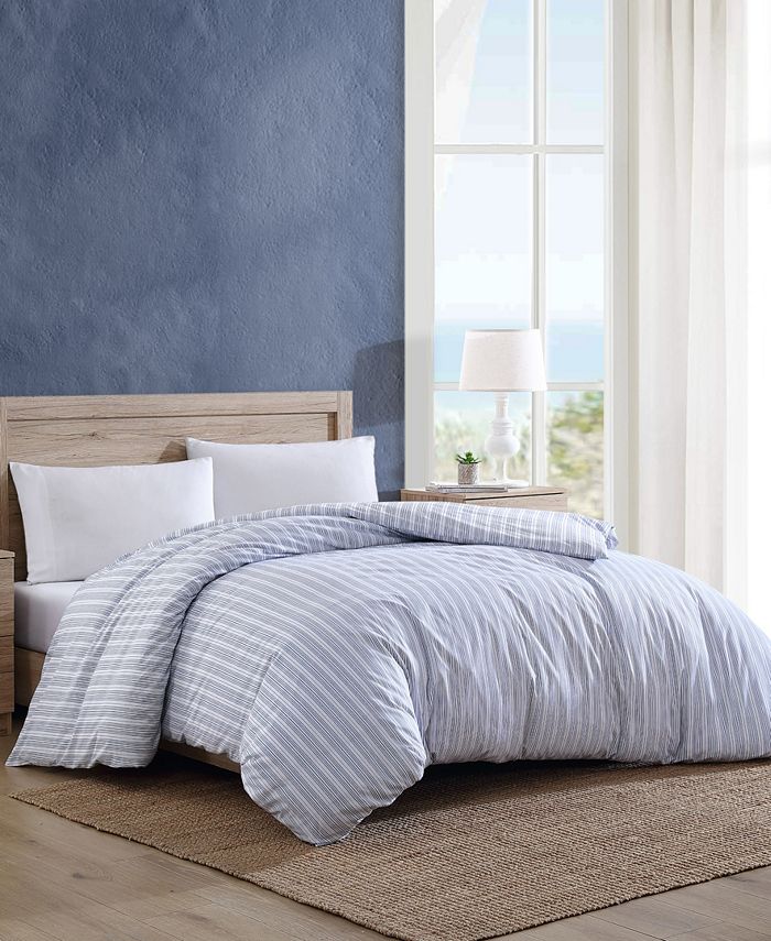 Nautica Beaux Stripe Cotton Reversible Duvet Cover, Twin Macy's