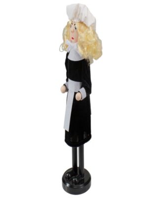 14" Pilgrim Woman Wooden Fall Harvest Thanksgiving Nutcracker