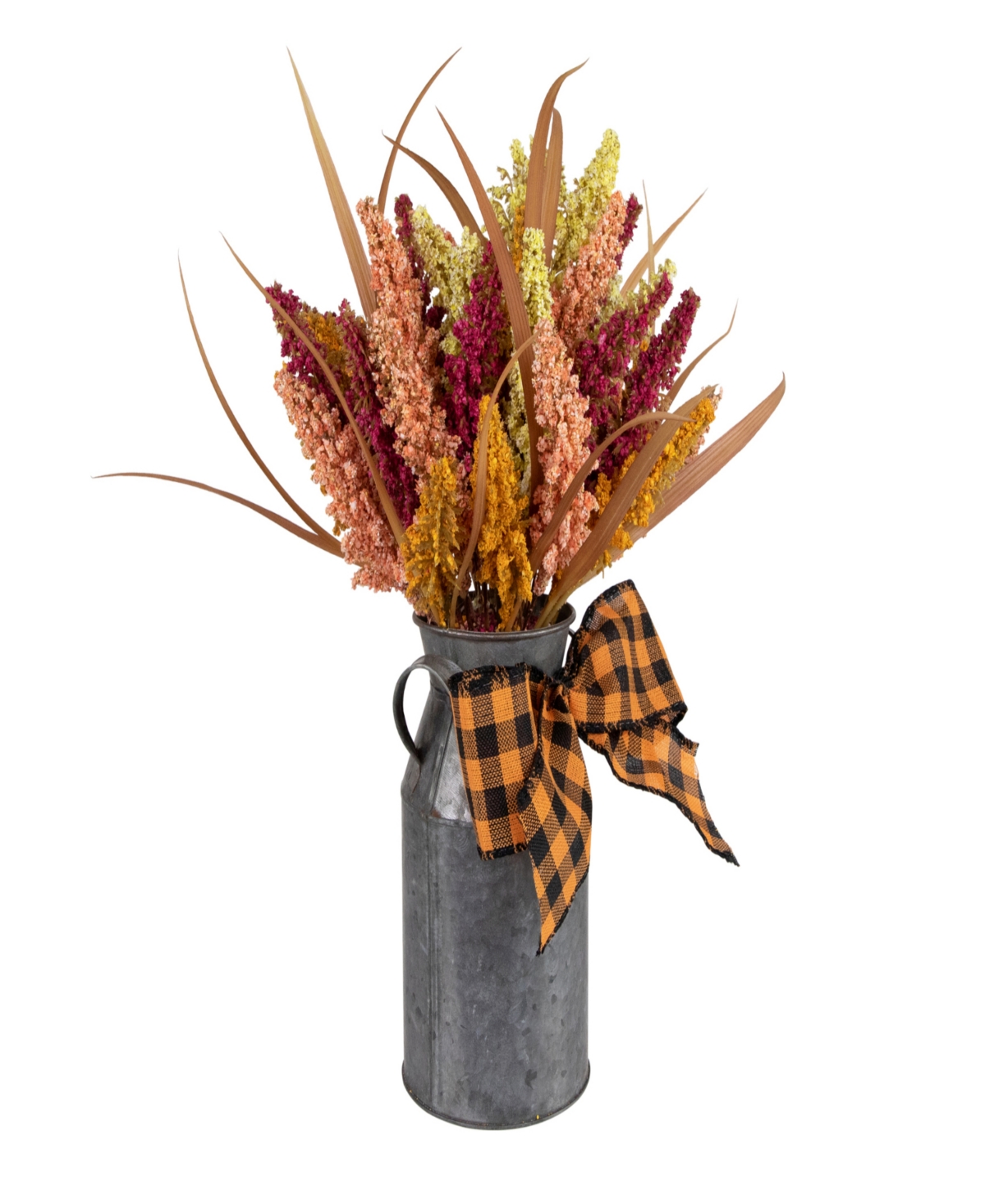 Autumn Harvest Foliage in Canister Floral Decoration