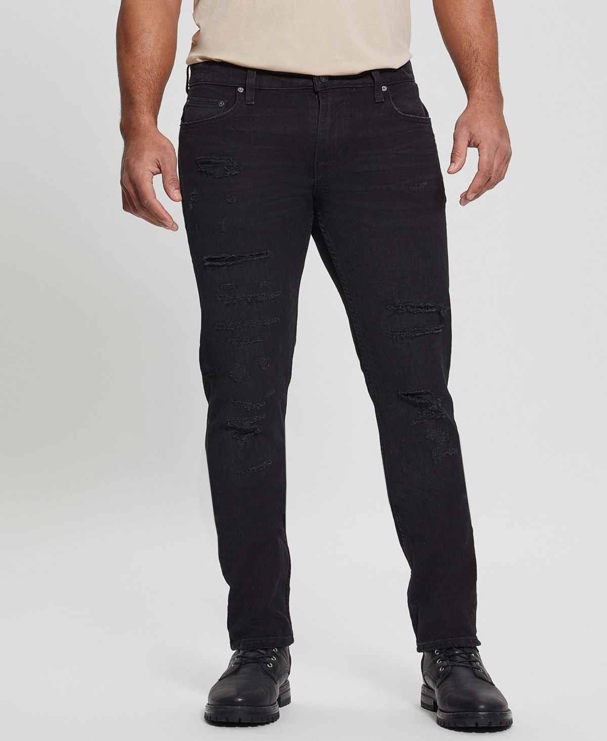 Guess Men's Slim Tapered Jeans In Black