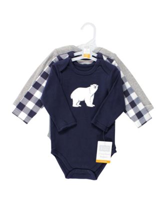 Cotton Long-Sleeve Bodysuit 3Pk