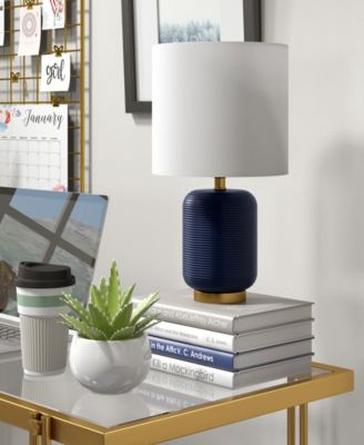 Lambert 15" Linen Shade Tall Ceramic Mini Lamp