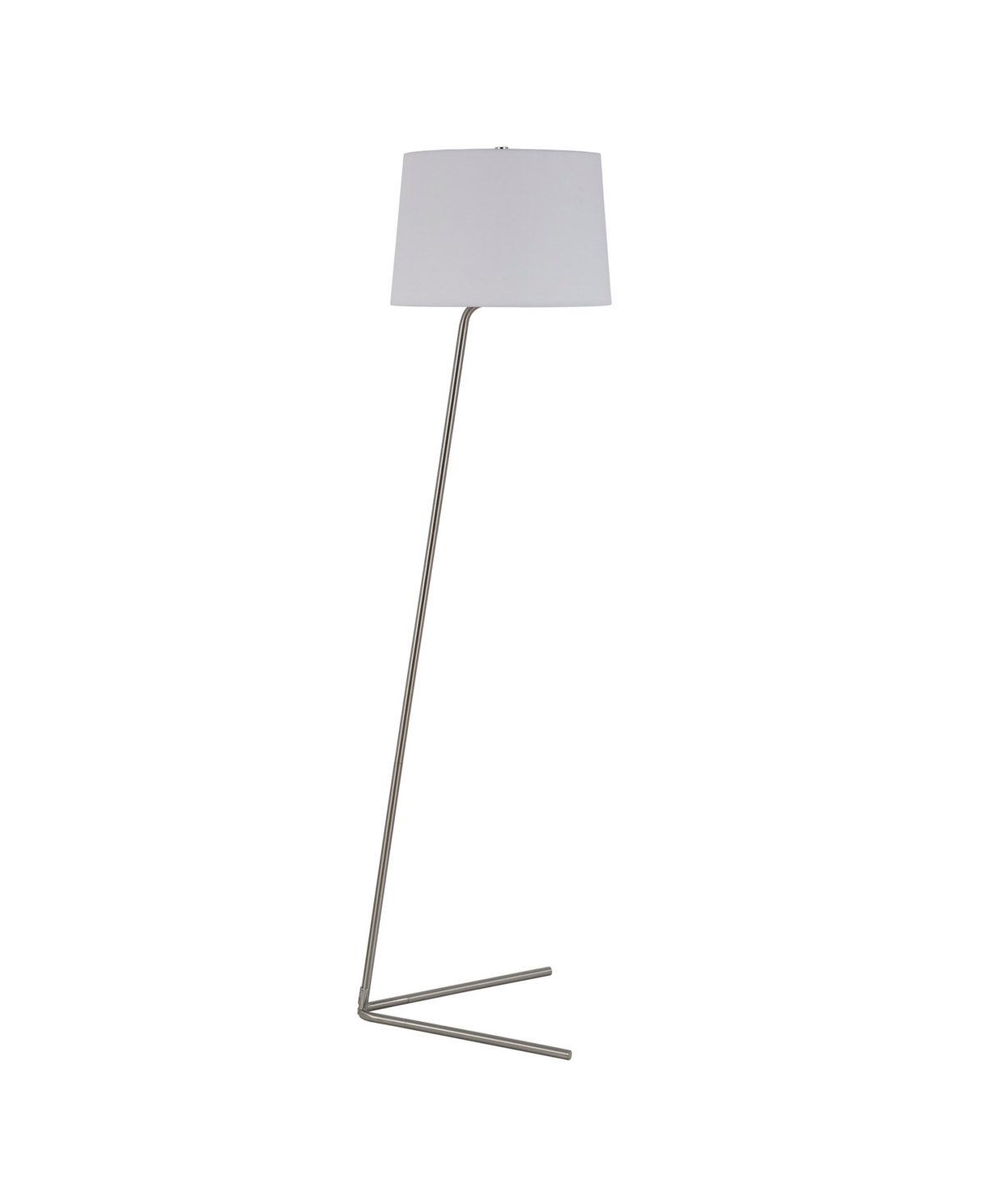 Hudson & Canal Markos 60" Linen Shade Tilted Floor Lamp In Brushed Nickel