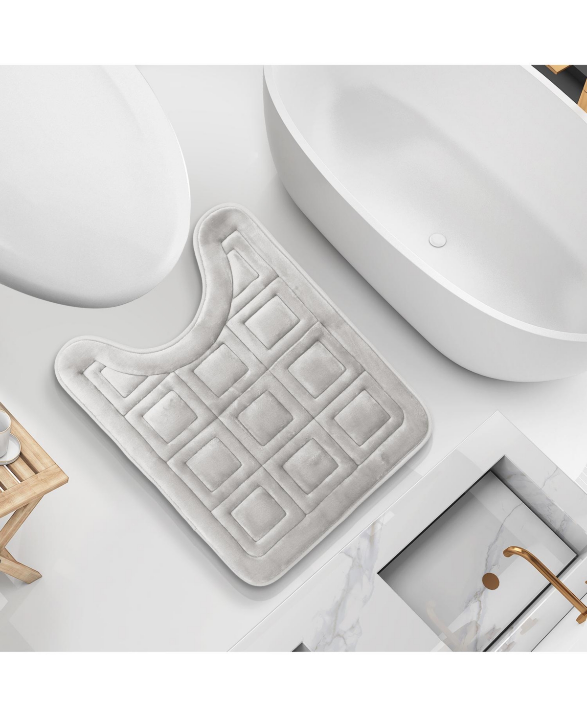 Ultra Soft Non-Slip Plush Memory Foam Bath Rug - Contour 24