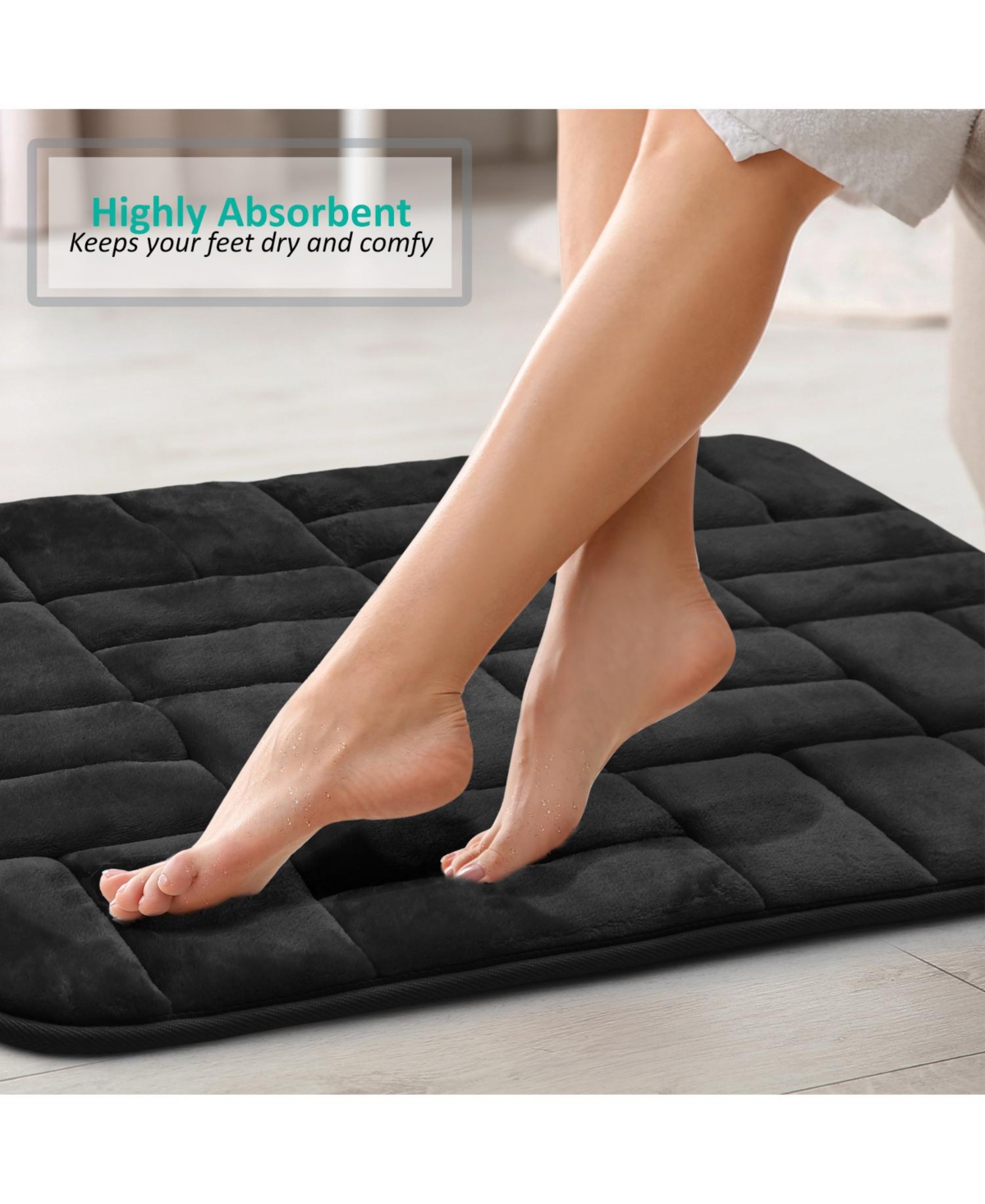 Ultra Soft Non-Slip Plush Memory Foam Bath Rug - Contour 24