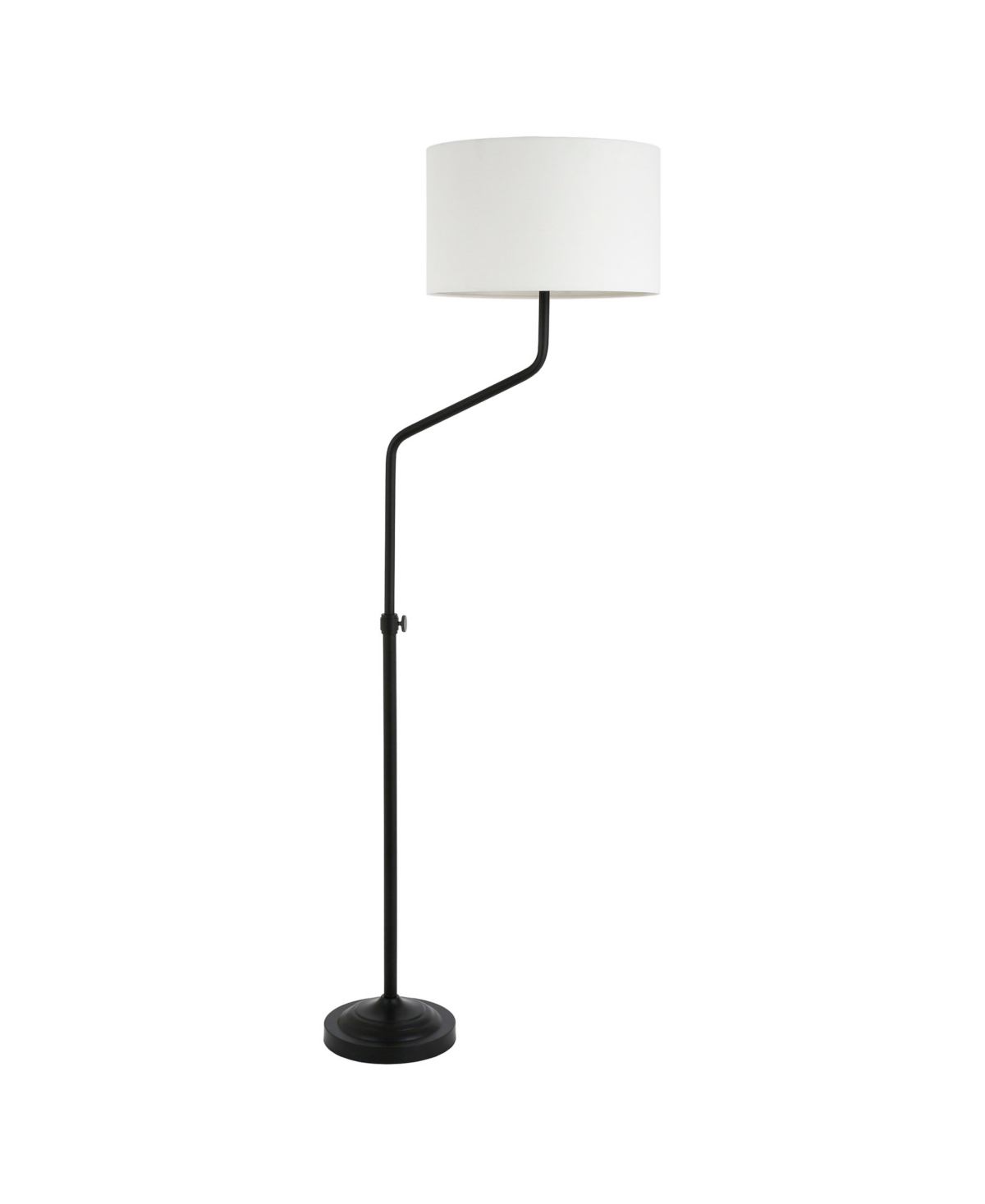Hudson & Canal Callum 66" Linen Shade Height-adjustable Floor Lamp In Blackened Bronze