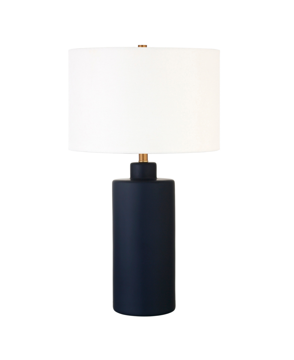 Hudson & Canal Carlina 25" Linen Shade Tall Ceramic Table Lamp In Matte Navy