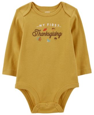 Carter s Baby Boys and Baby Girls My First Thanksgiving Long Sleeved Bodysuit Macy s