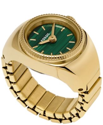 Fossil Women s Two Hand Gold Tone Stainless Steel Ring Watch 15mm Macy s