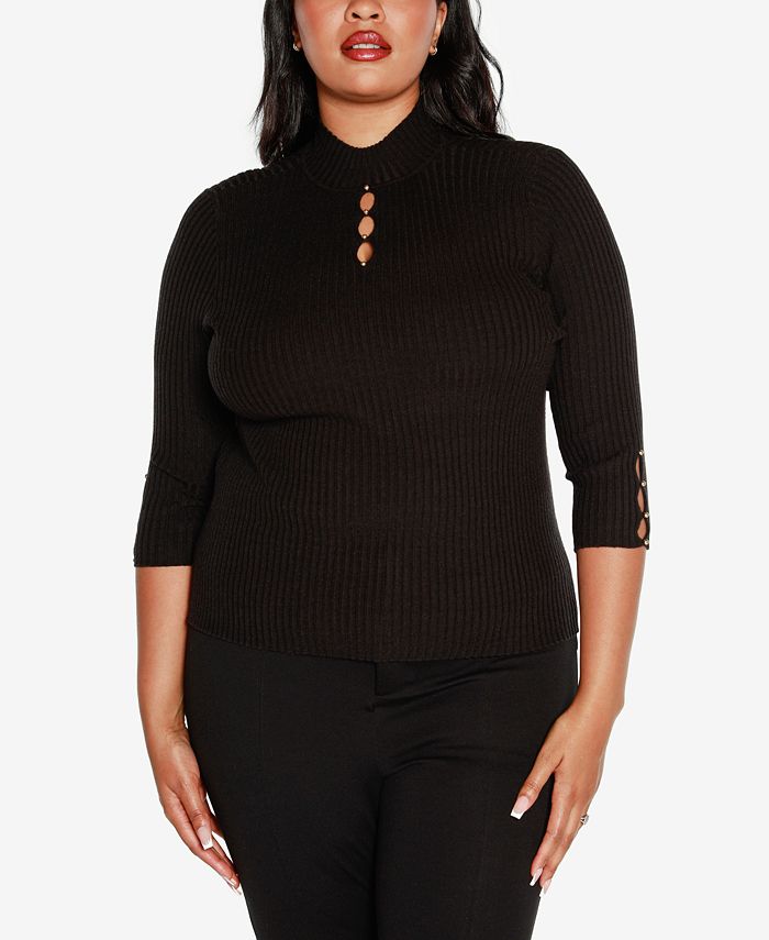 Keyhole sweater plus size online