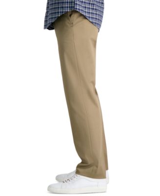Men’s Premium No Iron Khaki Straight-Fit Stretch Flat-Front Pants