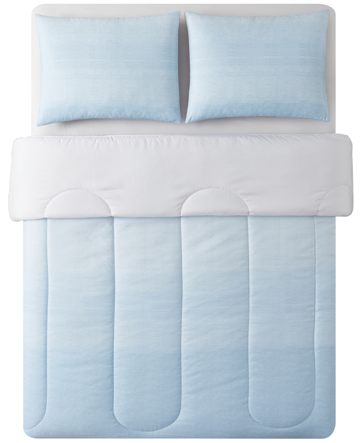 Shop Keeco Coastal Ombre 3-pc. Comforter Set, Created For Macy's In Blue