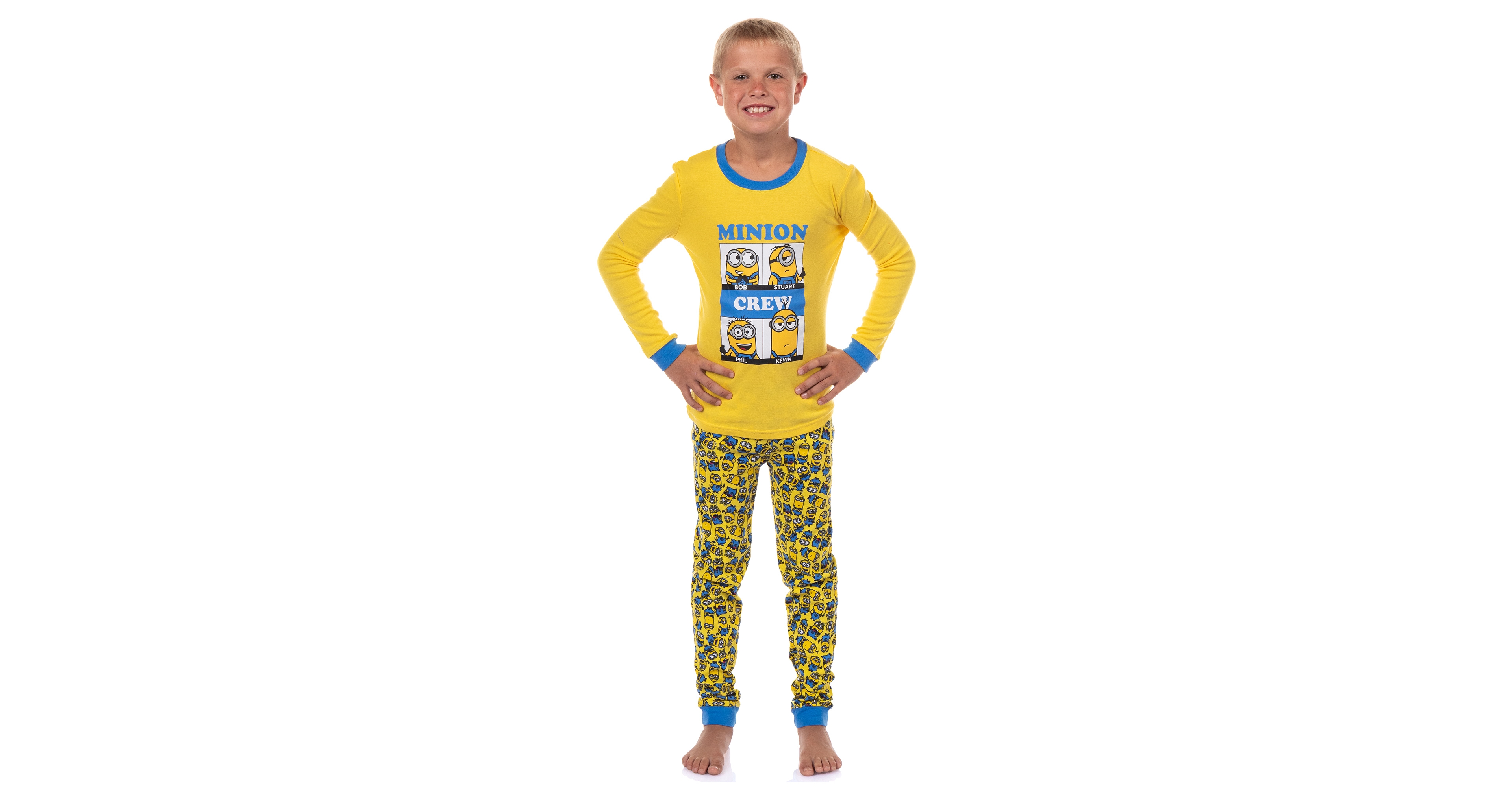 Despicable Me Little Boys Minions Crew Bob Stuart Phil Kevin Sleep 2PC Pajama Set