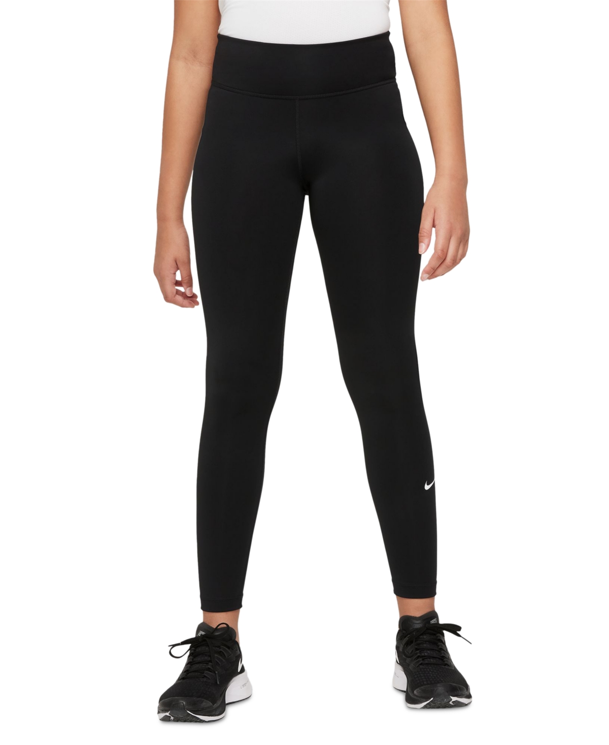 Nike Kids' Girls Dri-fit One Leggings In Black,white