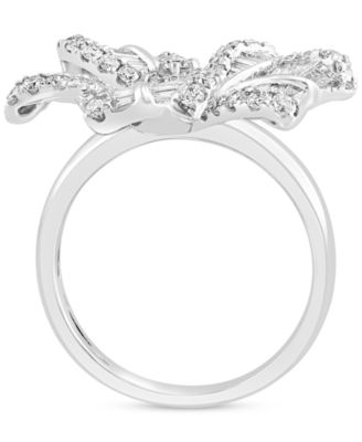 EFFY&reg; Diamond Baguette & Round Flower Statement Ring (1-7/8 ct. t.w.) in 14k White Gold