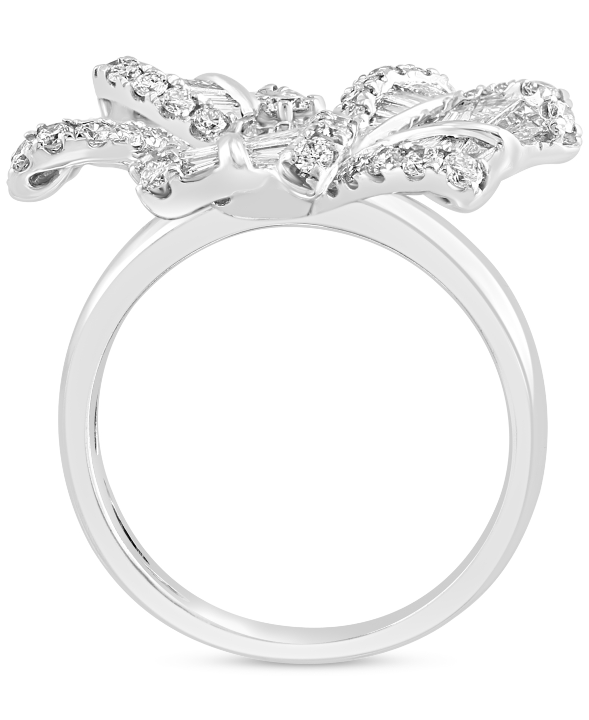Effy Diamond Baguette & Round Flower Statement Ring (1-7/8 ct. t.w.) in 14k White Gold - 14K White Gold