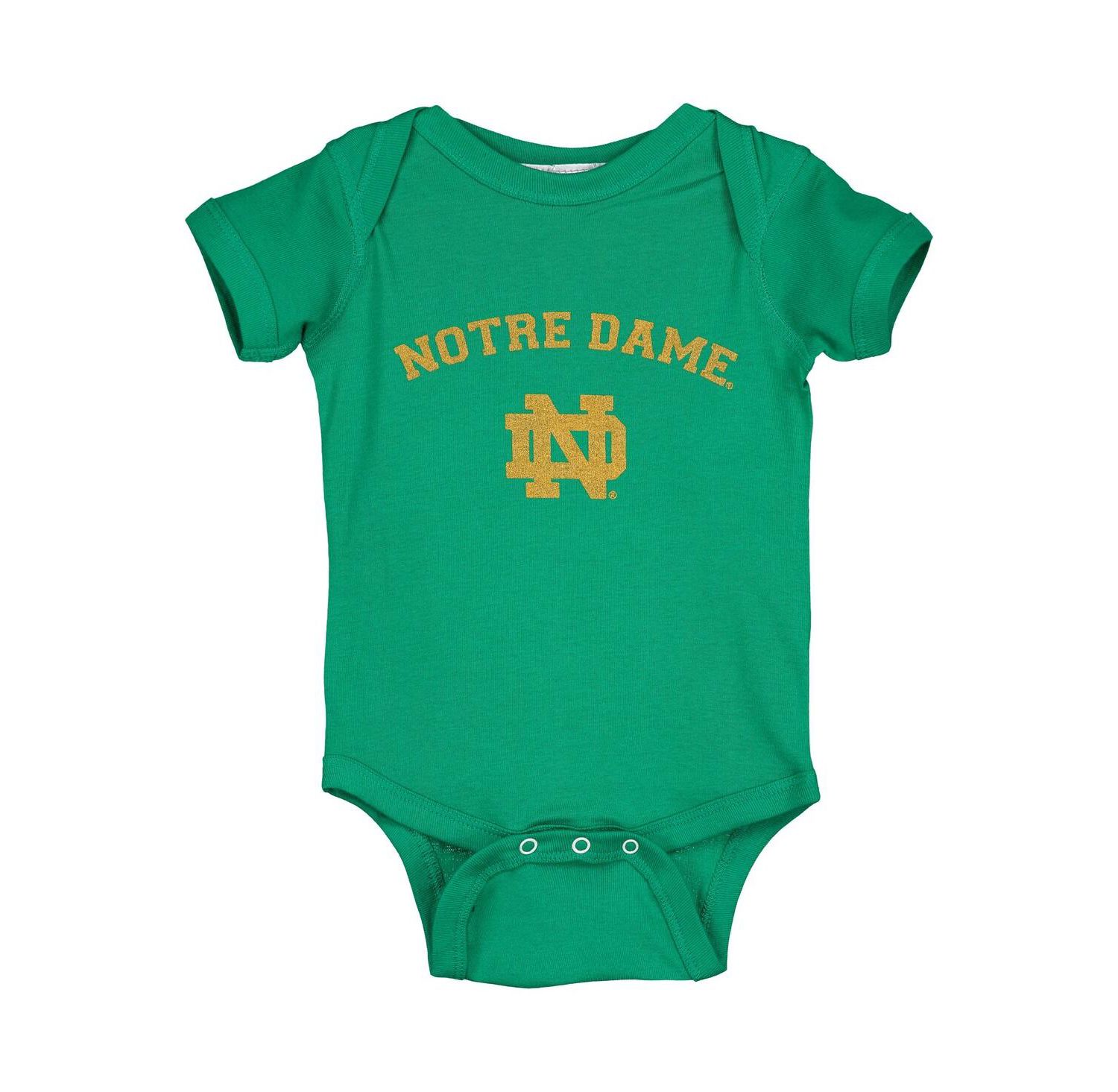 Infant Boys and Girls Green Notre Dame Fighting Irish Arch & Logo Bodysuit