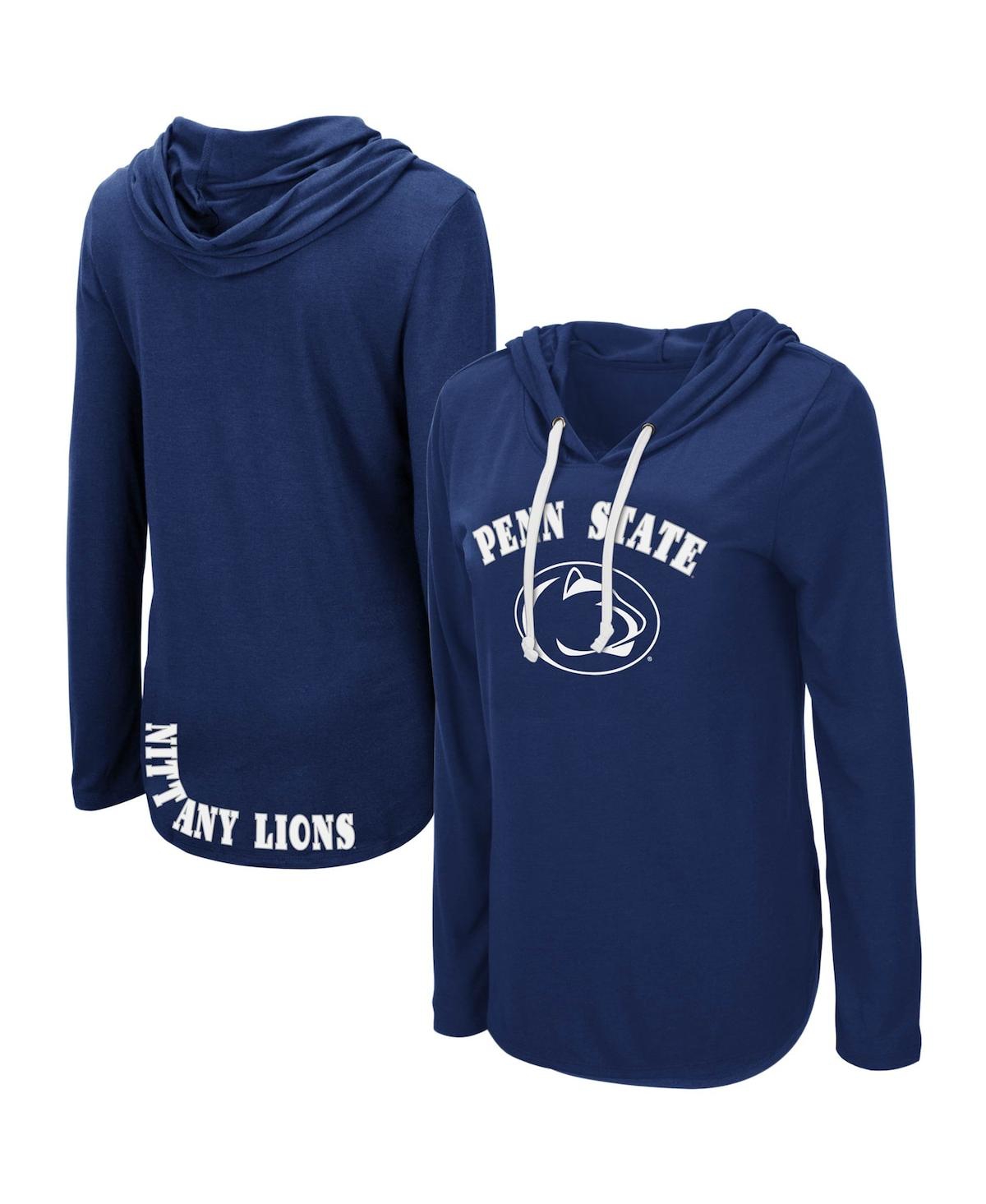 Women's ColosseumPenn State Nittany Lions My Lover Lightweight Hooded Long Sleeve T-shirt - Navy