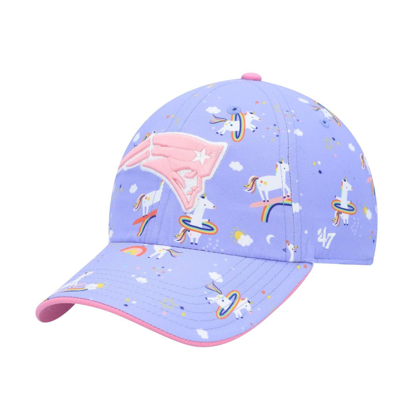Кепка '47 Brand Preschool Purple New England Patriots Unicorn Clean Up Adjustable Hat для девочек — фото 1