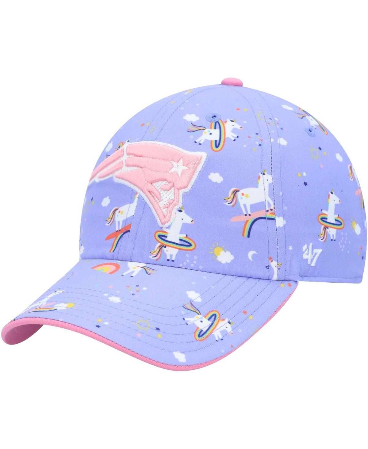 47 Brand Babies' Girls Preschool ' Purple New England Patriots Unicorn Clean Up Adjustable Hat