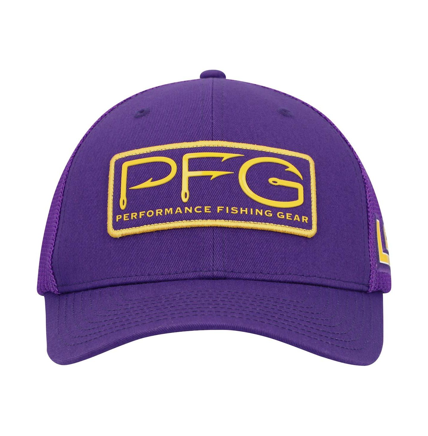 Мужская кепка Columbia Purple LSU Tigers PFG Hooks Flex Hat — фото 3