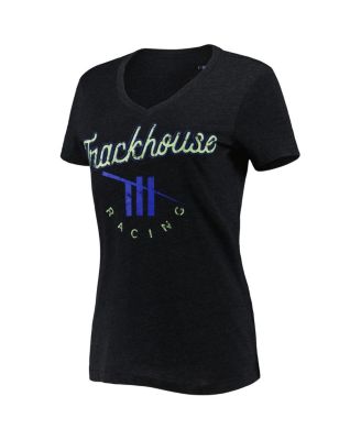 Women's Black TRACKHOUSE RACING Bump and Run V-Neck T-shirt