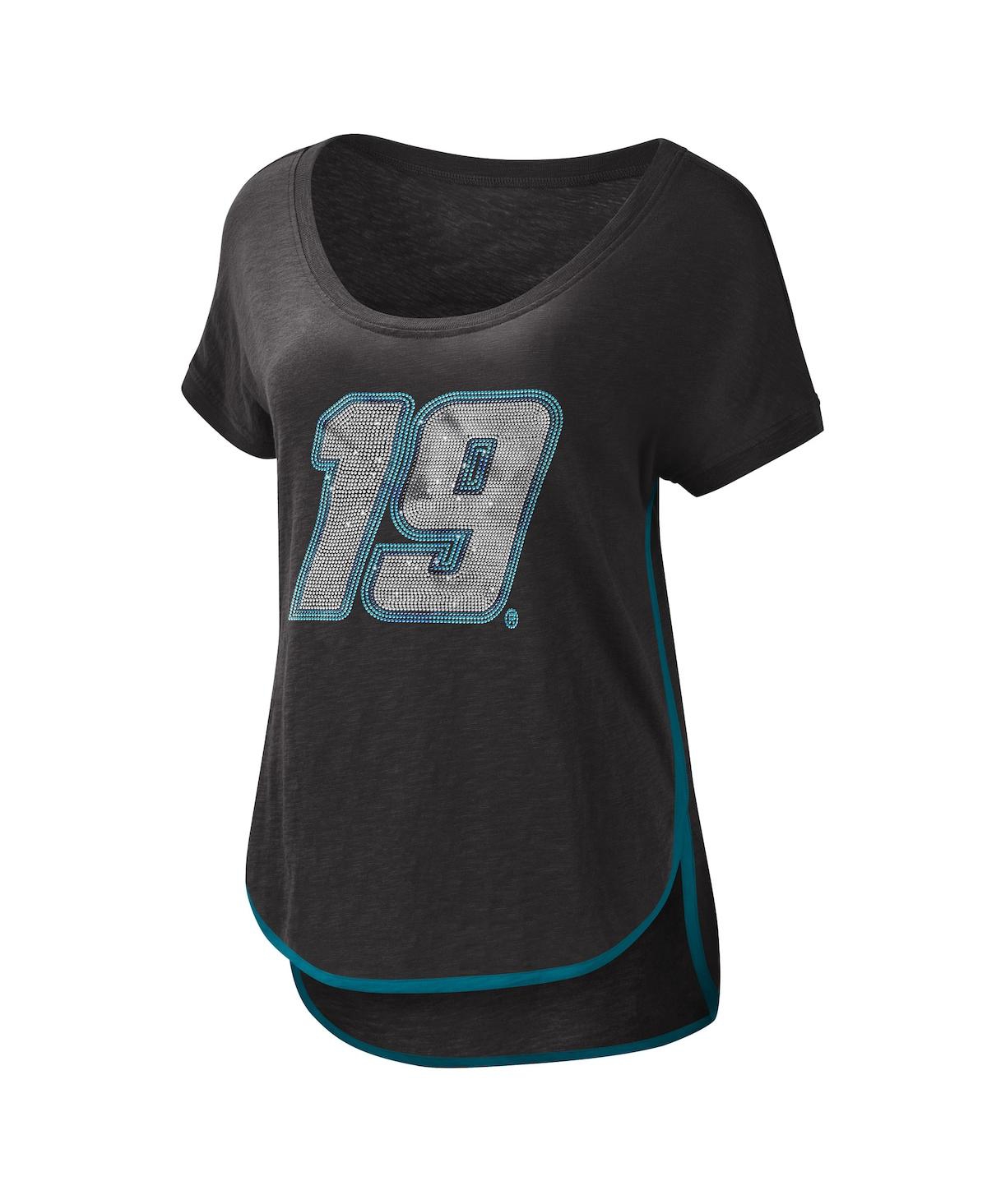 G-iii 4her By Carl Banks Black Martin Truex Jr Rookie Scoop Neck T-shirt In Black