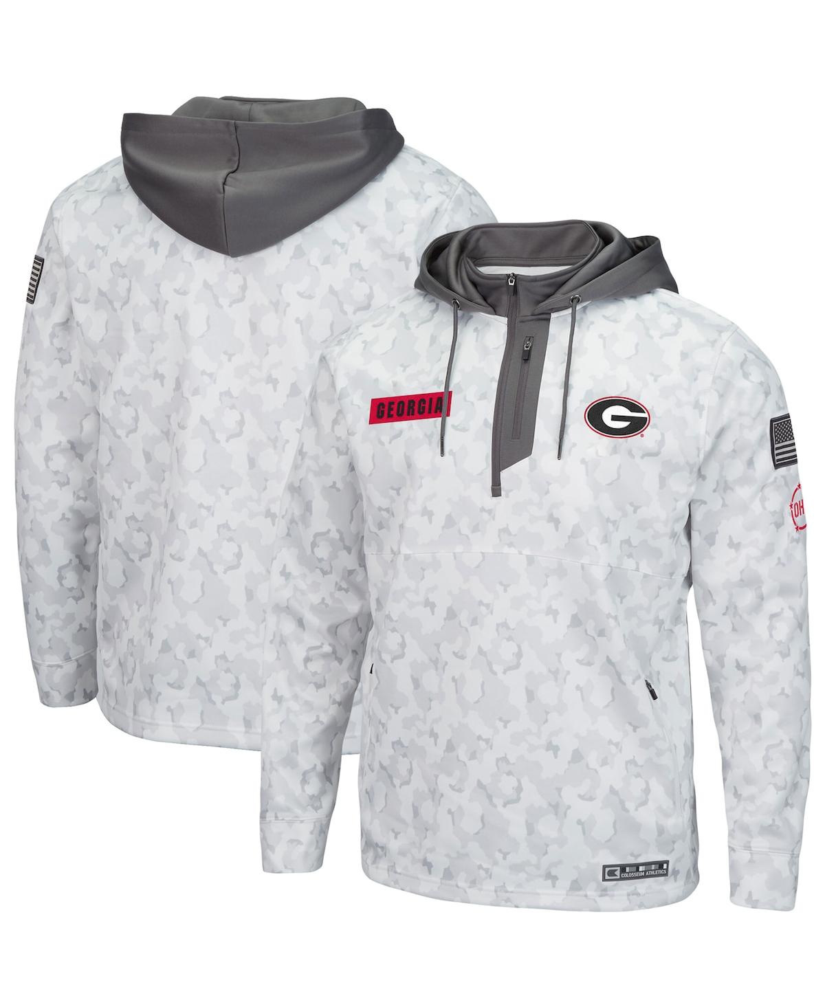 Colosseum Arctic Camo Georgia Bulldogs Oht Military Appreciation Quarter-zip Hoodie In Arctic Camo