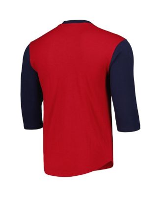 Men's Red St. Louis Cardinals Cooperstown Collection Legendary Slub Henley 3/4-Sleeve T-shirt