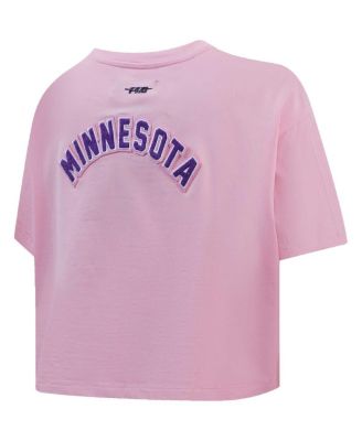 Women's Pink Minnesota Vikings Cropped Boxy T-shirt