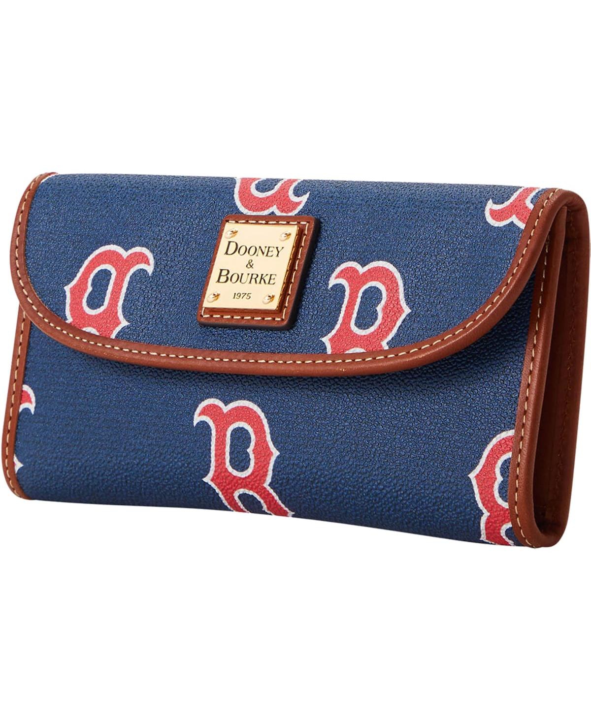 Shop Dooney & Bourke Women's  Boston Red Sox Sporty Monogram Continental Clutch In Navy,brown