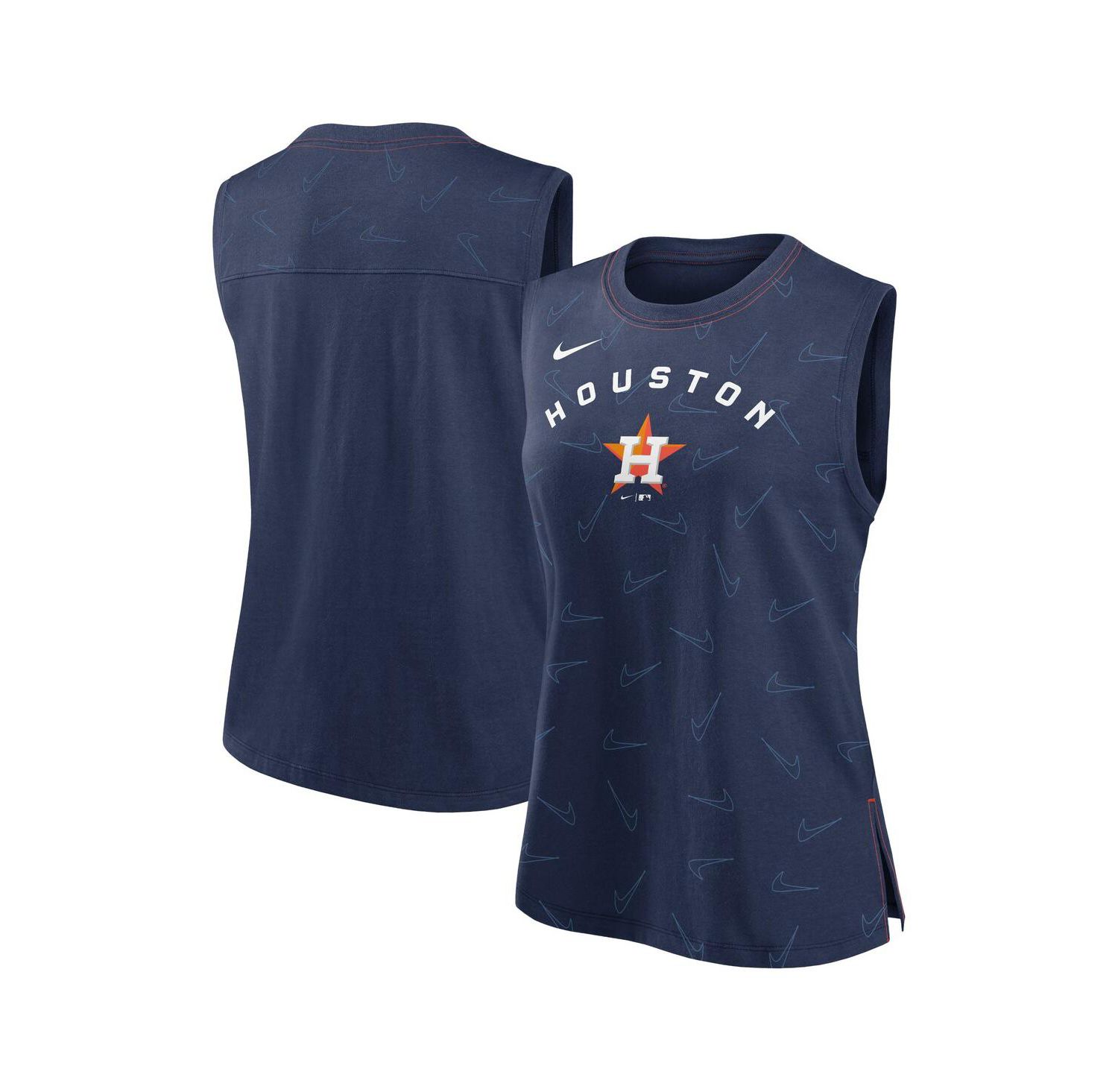 Women's Navy Houston Astros Muscle Play Tank Top