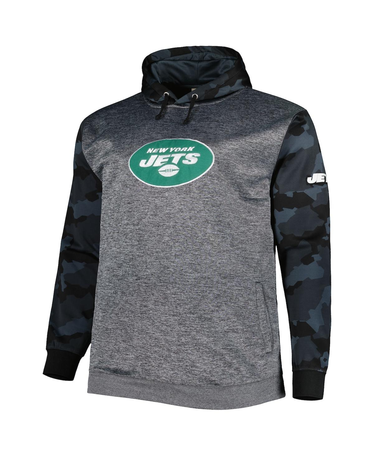 Fanatics Men's Branded Heather Charcoal New York Jets Big And Tall Camo  Pullover Hoodie