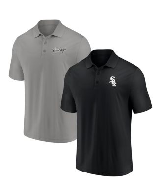 Men's Black, Gray Chicago White Sox Dueling Logos Polo Shirt Combo Set